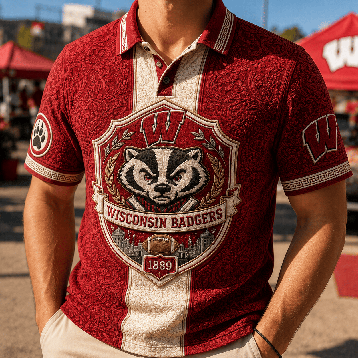 PREMIUM WBG EMBOSS POLO SHIRT HQH