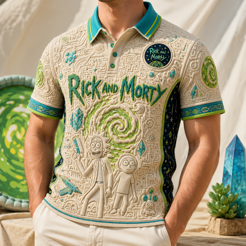PREMIUM RICKM EMBOSS POLO SHIRT NTVA