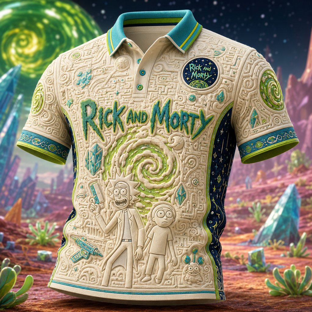 PREMIUM RICKM EMBOSS POLO SHIRT NTVA