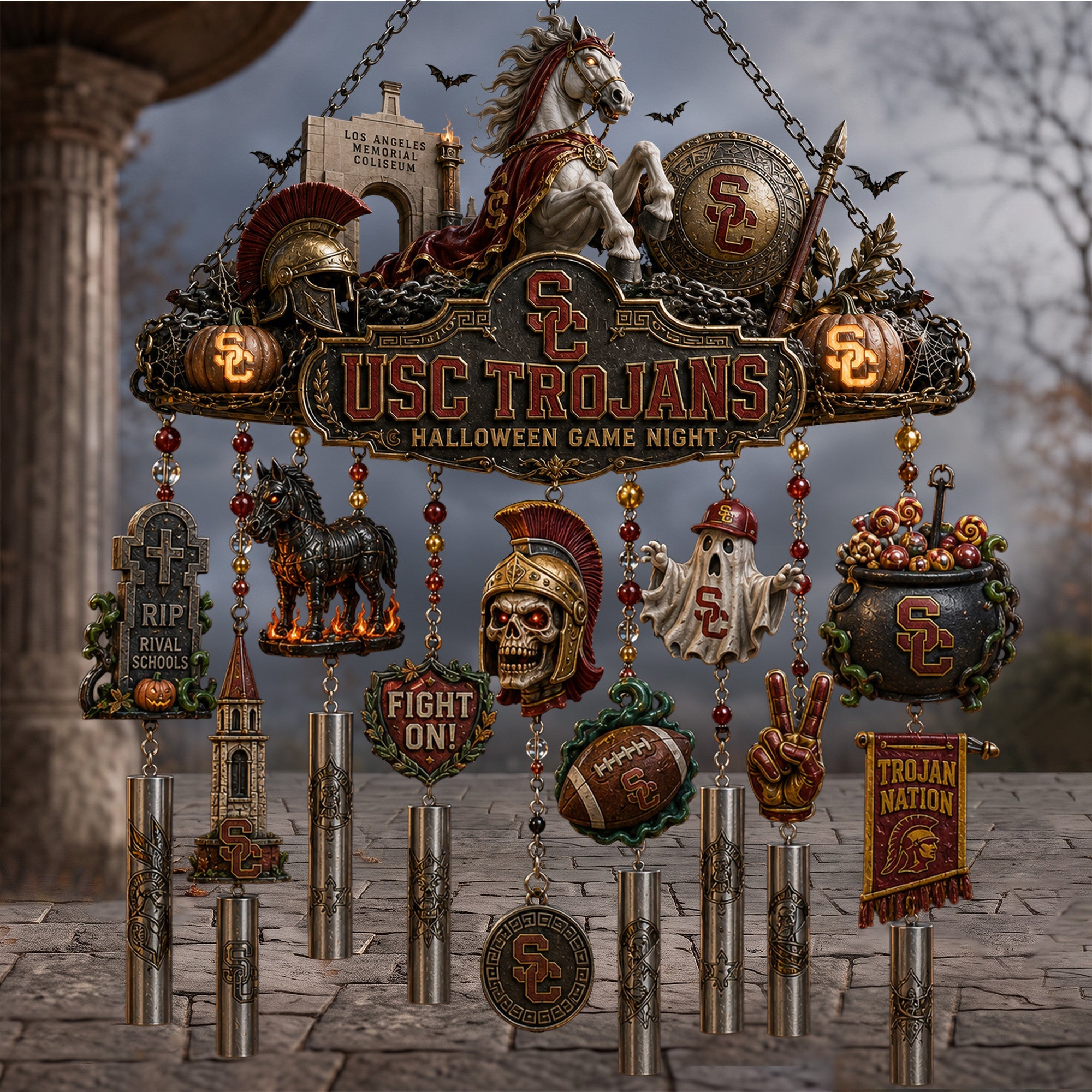 Premium USC Halloween Wind Chime TNSM