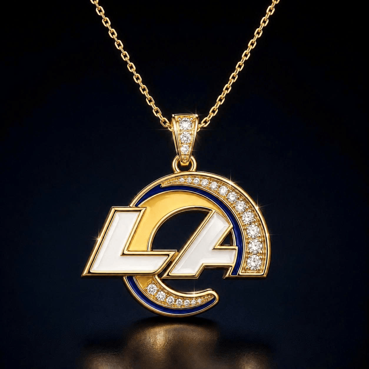 LARS Solid Gold Chain with Diamond Pendant BMD