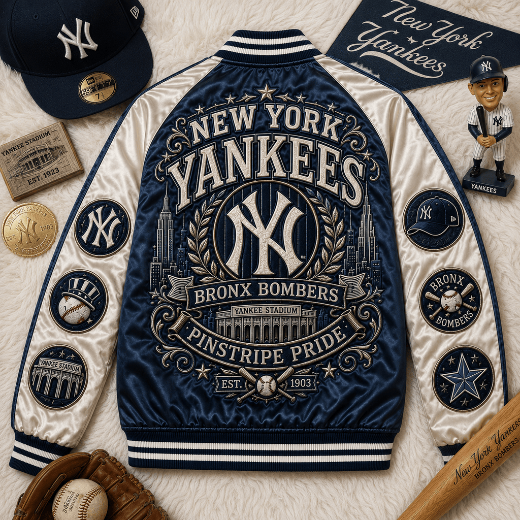 PREMIUM NYY SATIN BASEBALL JACKET NTNA