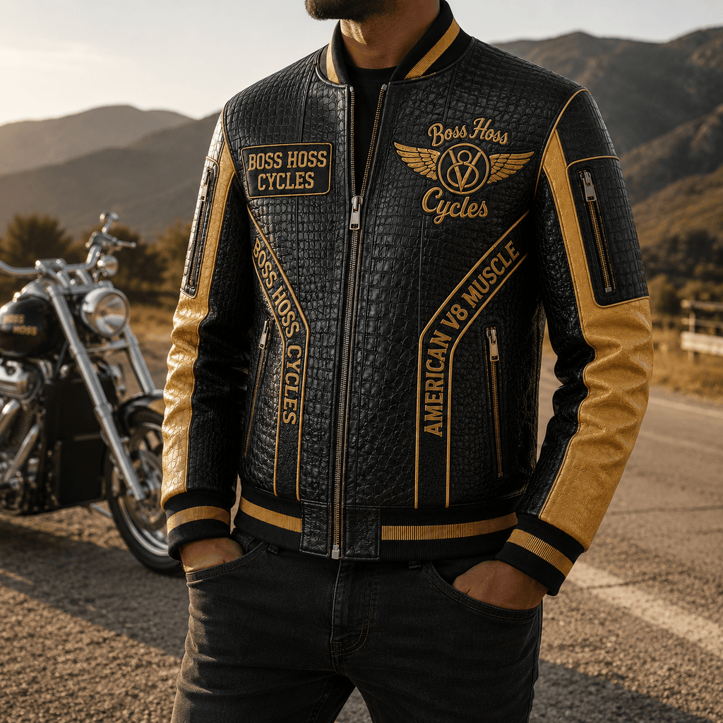 Premium BOS Leather Zipper Jacket TNSM