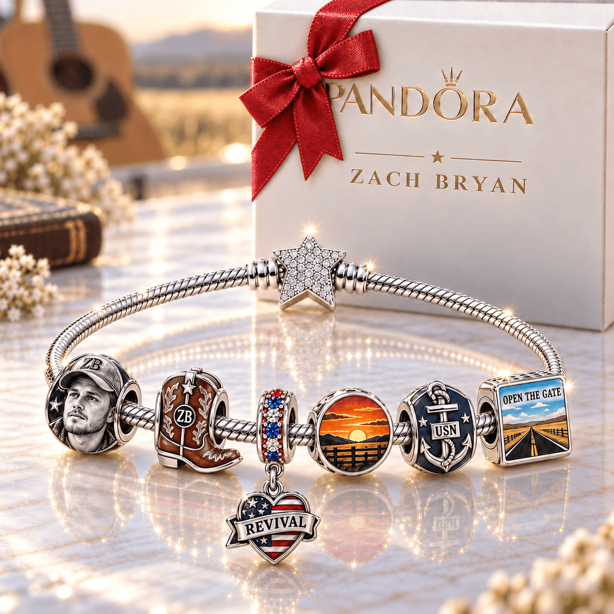 ZBR Silver Charm Bracelet Set BMD